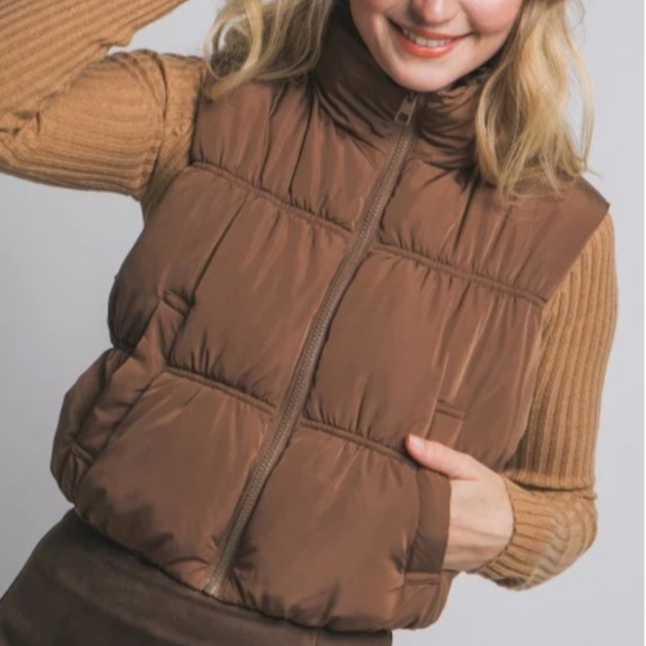 FB Sister Brown Puffer Vest - Picture 5 of 11